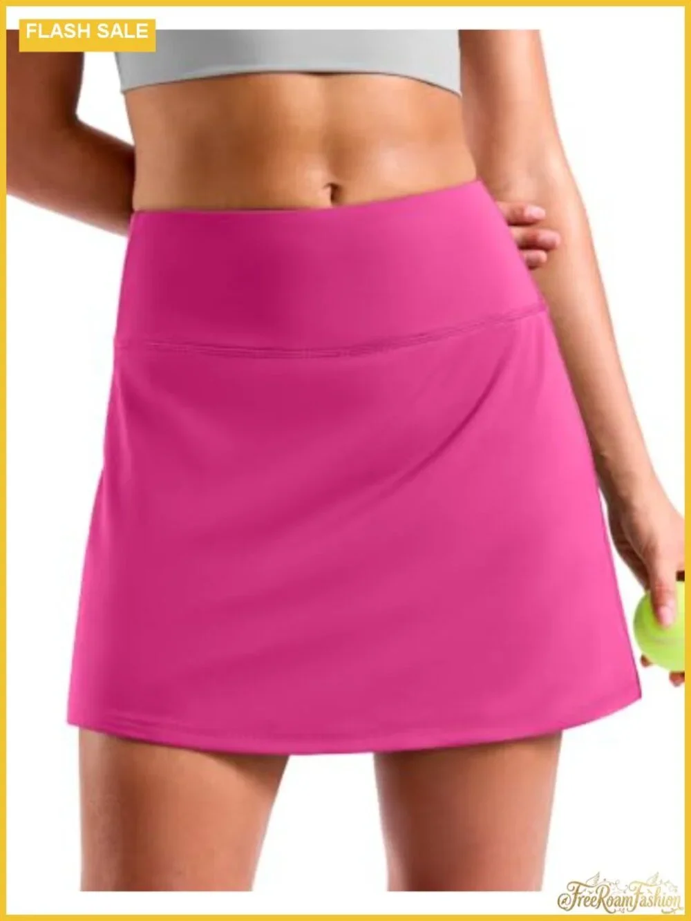 High Waisted A-Line Tennis Skort with Pockets, Golf & Athletic Mini Skirt